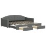 Sofá cama nido con cajones tela gris oscuro 90x190 cm de vidaXL, Camas y somieres - Ref: Foro24-3197577, Precio: 285,54 €, De...