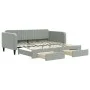 Trundle sofa bed with drawers light gray velvet 100x200 cm by vidaXL, Beds and slatted bases - Ref: Foro24-3197118, Price: 29...