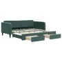 Trundle sofa bed with drawers dark green velvet 100x200 cm by vidaXL, Beds and slatted bases - Ref: Foro24-3197120, Price: 29...