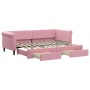 Ausziehbares Schlafsofa mit rosa Samtschubladen 80x200 cm von vidaXL, Betten und Lattenroste - Ref: Foro24-3197815, Preis: 29...