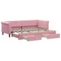 Ausziehbares Schlafsofa mit rosa Samtschubladen 80x200 cm von vidaXL, Betten und Lattenroste - Ref: Foro24-3197815, Preis: 28...