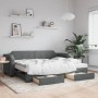 Ausziehbares Schlafsofa mit Schubladen aus dunkelgrauem Stoff, 90 x 190 cm von vidaXL, Betten und Lattenroste - Ref: Foro24-3...