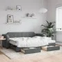 Sofá cama nido con cajones tela gris oscuro 90x190 cm de vidaXL, Camas y somieres - Ref: Foro24-3197681, Precio: 290,82 €, De...