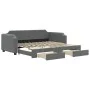 Sofá cama nido con cajones tela gris oscuro 90x190 cm de vidaXL, Camas y somieres - Ref: Foro24-3197681, Precio: 290,82 €, De...