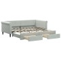 Ausziehbares Schlafsofa mit Schubladen aus hellgrauem Samt, 90 x 190 cm von vidaXL, Betten und Lattenroste - Ref: Foro24-3197...