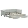 Trundle sofa bed with drawers light gray velvet 90x190 cm by vidaXL, Beds and slatted bases - Ref: Foro24-3197832, Price: 281...