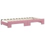 Sofá cama nido con cajones terciopelo rosa 90x200 cm de vidaXL, Camas y somieres - Ref: Foro24-3197822, Precio: 301,58 €
