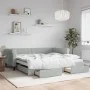 Sofá cama nido con cajones terciopelo gris claro 100x200 cm de vidaXL, Camas y somieres - Ref: Foro24-3197826, Precio: 300,58...