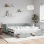 Sofá cama nido con cajones terciopelo gris claro 100x200 cm de vidaXL, Camas y somieres - Ref: Foro24-3197826, Precio: 304,99...
