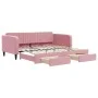Trundle sofa bed with pink velvet drawers 100x200 cm by vidaXL, Beds and slatted bases - Ref: Foro24-3197121, Price: 297,76 €...