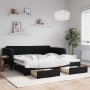Sofá cama nido con cajones terciopelo negro 100x200 cm de vidaXL, Camas y somieres - Ref: Foro24-3197122, Precio: 314,20 €