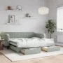 Sofá cama nido con cajones terciopelo gris claro 90x190 cm de vidaXL, Camas y somieres - Ref: Foro24-3197124, Precio: 276,92 ...