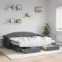 Trundle sofa bed with drawers dark gray fabric 80x200 cm by vidaXL, Beds and slatted bases - Ref: Foro24-3197562, Price: 286,...