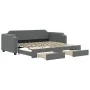 Trundle sofa bed with drawers dark gray fabric 100x200 cm by vidaXL, Beds and slatted bases - Ref: Foro24-3197676, Price: 305...