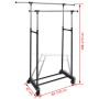 Adjustable clothes rack 4 wheels 2 bars by vidaXL, Dresser Organizers and Bar Hangers - Ref: Foro24-50212, Price: 33,46 €, Di...