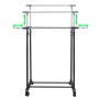 Verstellbarer Kleiderständer, 4 Rollen, 2 Stangen von vidaXL, Kommoden-Organizer und Bar-Kleiderbügel - Ref: Foro24-50212, Pr...