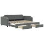 Sofá cama nido con cajones tela gris oscuro 90x200 cm de vidaXL, Camas y somieres - Ref: Foro24-3197671, Precio: 283,90 €, De...