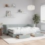 Trundle sofa bed with drawers light gray velvet 80x200 cm by vidaXL, Beds and slatted bases - Ref: Foro24-3197812, Price: 292...