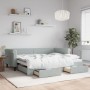 Trundle sofa bed with drawers light gray velvet 90x200 cm by vidaXL, Beds and slatted bases - Ref: Foro24-3197819, Price: 296...