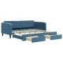 Sofá cama nido con cajones terciopelo azul 100x200 cm de vidaXL, Camas y somieres - Ref: Foro24-3197117, Precio: 297,26 €, De...