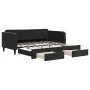 Sofá cama nido con cajones terciopelo negro 90x190 cm de vidaXL, Camas y somieres - Ref: Foro24-3197126, Precio: 274,85 €, De...