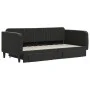 Sofá cama nido con cajones terciopelo negro 90x190 cm de vidaXL, Camas y somieres - Ref: Foro24-3197126, Precio: 274,85 €, De...