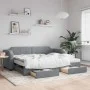 Sofá cama nido con cajones tela gris claro 90x190 cm de vidaXL, Camas y somieres - Ref: Foro24-3197698, Precio: 446,09 €, Des...