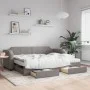 Sofá cama nido con cajones tela gris taupe 80x200 cm de vidaXL, Camas y somieres - Ref: Foro24-3197686, Precio: 466,94 €, Des...