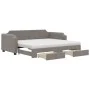 Trundle sofa bed with drawers taupe gray fabric 80x200 cm by vidaXL, Beds and slatted bases - Ref: Foro24-3197686, Price: 466...