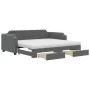 Trundle sofa bed with drawers dark gray fabric 90x200 cm by vidaXL, Beds and slatted bases - Ref: Foro24-3197689, Price: 489,...