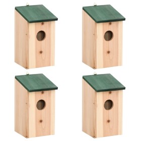 Birdhouse 4 units wood 12x12x22 cm by vidaXL, Birdhouses - Ref: Foro24-41012, Price: 29,37 €, Discount: %