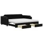 Trundle sofa bed with drawers black fabric 90x200 cm by vidaXL, Beds and slatted bases - Ref: Foro24-3197690, Price: 488,43 €...