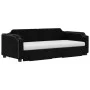 Trundle sofa bed with drawers black fabric 90x200 cm by vidaXL, Beds and slatted bases - Ref: Foro24-3197690, Price: 488,43 €...