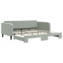 Light gray velvet trundle sofa bed 100x200 cm by vidaXL, Beds and slatted bases - Ref: Foro24-3197070, Price: 263,97 €, Disco...