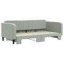 Light gray velvet trundle sofa bed 100x200 cm by vidaXL, Beds and slatted bases - Ref: Foro24-3197070, Price: 263,97 €, Disco...