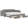 Trundle sofa bed with drawers taupe gray fabric 100x200 cm by vidaXL, Beds and slatted bases - Ref: Foro24-3197696, Price: 47...