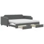 Trundle sofa bed with drawers dark gray fabric 90x190 cm by vidaXL, Beds and slatted bases - Ref: Foro24-3197699, Price: 442,...