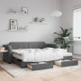 Sofá cama nido con cajones tela gris oscuro 80x200 cm de vidaXL, Camas y somieres - Ref: Foro24-3197684, Precio: 460,19 €, De...