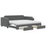 Sofá cama nido con cajones tela gris oscuro 80x200 cm de vidaXL, Camas y somieres - Ref: Foro24-3197684, Precio: 462,06 €, De...