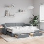 Sofá cama nido con cajones tela gris claro 90x200 cm de vidaXL, Camas y somieres - Ref: Foro24-3197688, Precio: 488,27 €, Des...