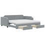 Sofá cama nido con cajones tela gris claro 90x200 cm de vidaXL, Camas y somieres - Ref: Foro24-3197688, Precio: 488,27 €, Des...