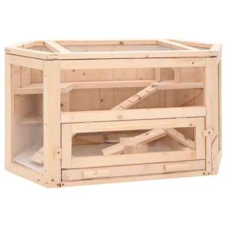Hamster cage solid fir wood 80x40x43 cm by vidaXL, Cages and habitats for small animals - Ref: Foro24-172379, Price: 86,90 €,...