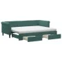 Ausziehbares Schlafsofa mit Schubladen aus dunkelgrünem Samt, 80 x 200 cm von vidaXL, Betten und Lattenroste - Ref: Foro24-31...