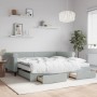 Sofá cama nido con cajones terciopelo gris claro 100x200 cm de vidaXL, Camas y somieres - Ref: Foro24-3197850, Precio: 483,32 €