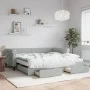 Sofá cama nido con cajones terciopelo gris claro 100x200 cm de vidaXL, Camas y somieres - Ref: Foro24-3197850, Precio: 472,47...