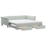Sofá cama nido con cajones terciopelo gris claro 100x200 cm de vidaXL, Camas y somieres - Ref: Foro24-3197850, Precio: 483,32 €