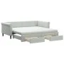 Trundle sofa bed with drawers light gray velvet 90x190 cm by vidaXL, Beds and slatted bases - Ref: Foro24-3197856, Price: 446...