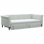 Trundle sofa bed with drawers light gray velvet 90x190 cm by vidaXL, Beds and slatted bases - Ref: Foro24-3197856, Price: 458...