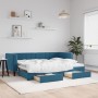 Trundle sofa bed with drawers blue velvet 80x200 cm by vidaXL, Beds and slatted bases - Ref: Foro24-3196731, Price: 287,51 €,...
