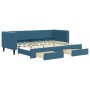 Trundle sofa bed with drawers blue velvet 80x200 cm by vidaXL, Beds and slatted bases - Ref: Foro24-3196731, Price: 287,51 €,...
